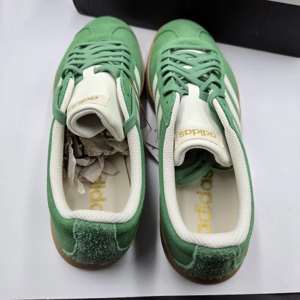 Adidas VL Court 2.0 Green White Gum Sole Sneakers Men's Size 10 Suede Casual
